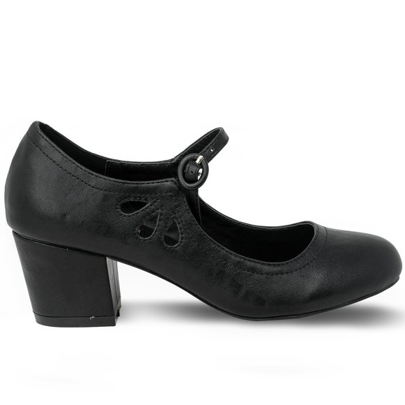 Chase + Chloe Black Mary Jane Heels - Picture 1 of 4